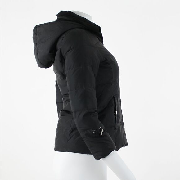 DKNY Women's Puffer Jacket in Black with Removable Hoodie - Picture 5 of 5